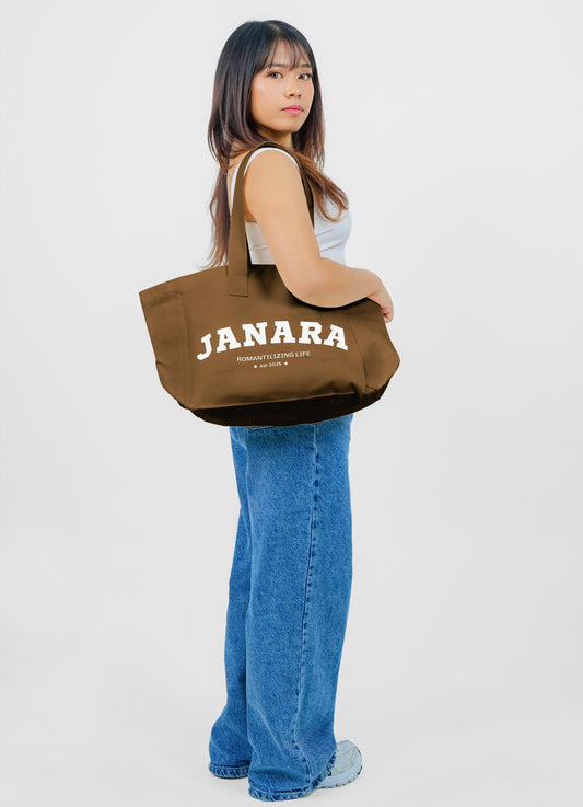 JANARA Varsity Tote (Brown)